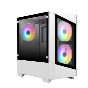 CiT Level 1 Glass Mid Tower Gaming Case - White